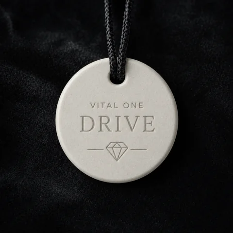VITAL ONE DRIVE one-of-one energy amulet on black fabric