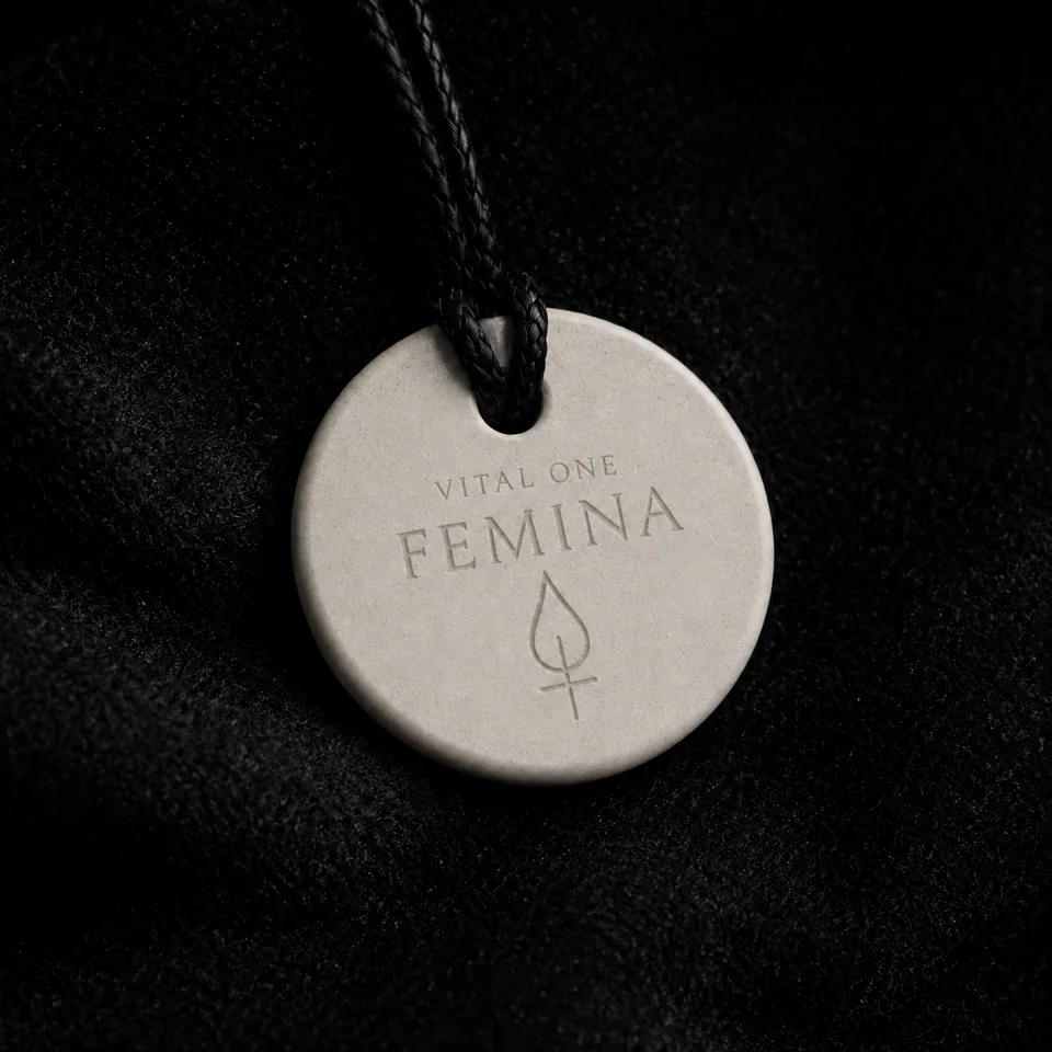 VITAL ONE FEMINA one-of-one energy amulet on black fabric