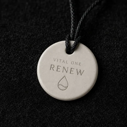 VITAL ONE RENEW one-of-one energy amulet on black fabric